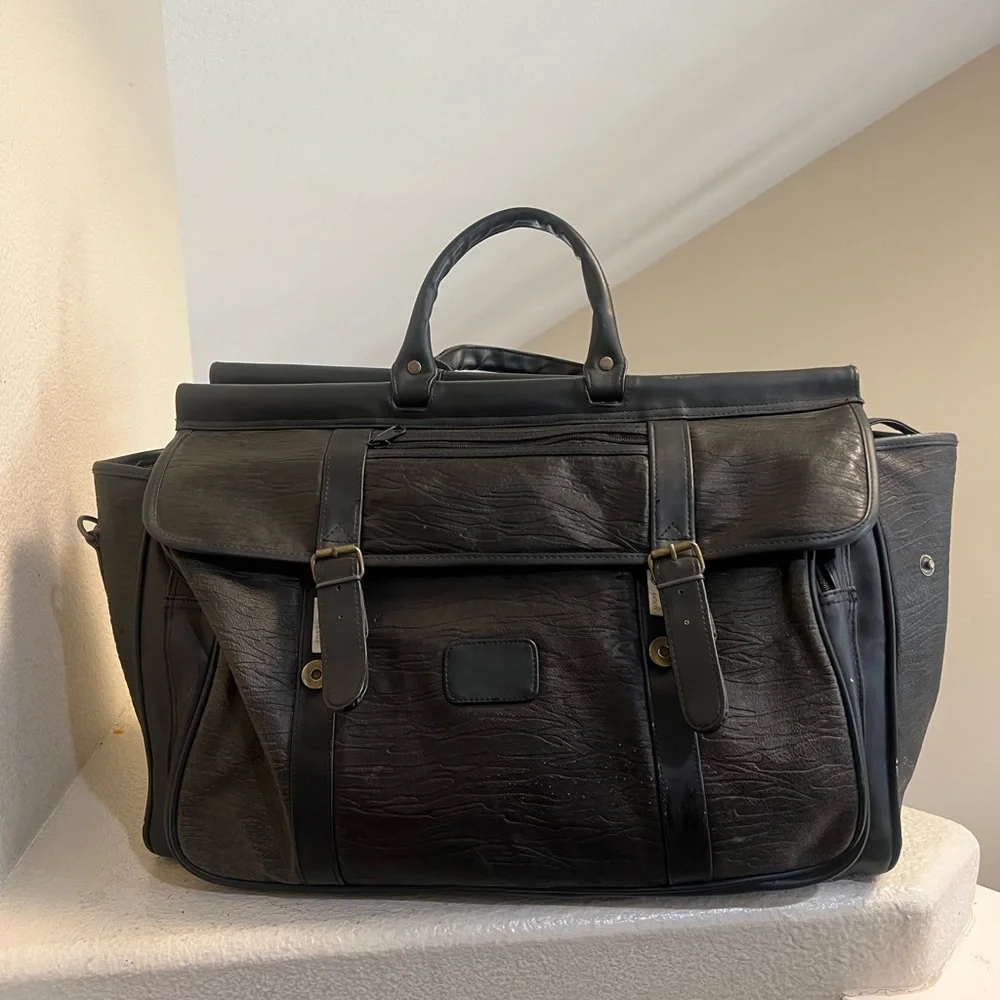 Unbranded Black Leather Messanger‎ Bag Laptop Briefcase Shoulder Travel Bag